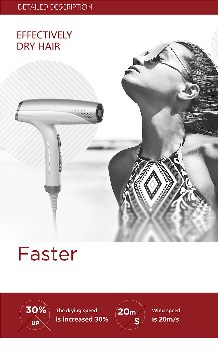 High Quality Salon Hair Blow Dryers , Anion Portable Hair Dryer Professional