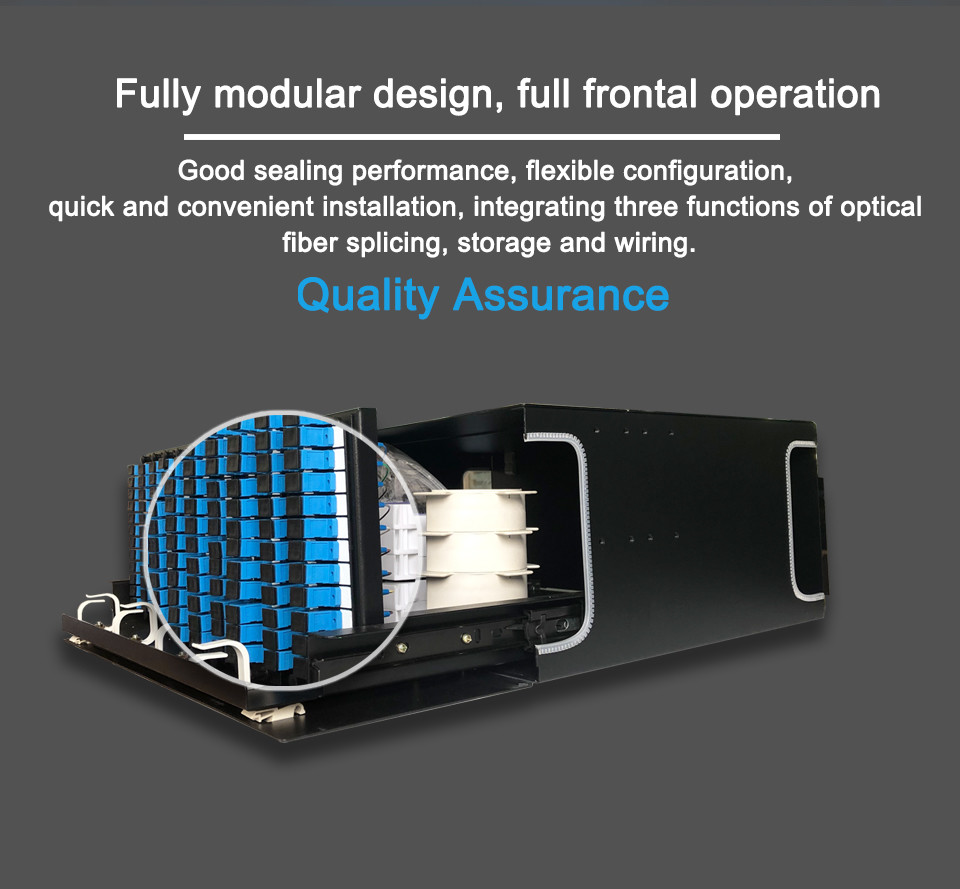 ODF 144FO SC/UPC Optical Patch Panel 4U With 12 Cassettes