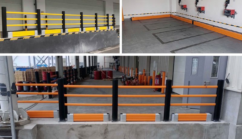 Flexible Pedestrian Barrier  Anti-Collision Guardrails Warehouse Safety Barrier Traffic Guardrails