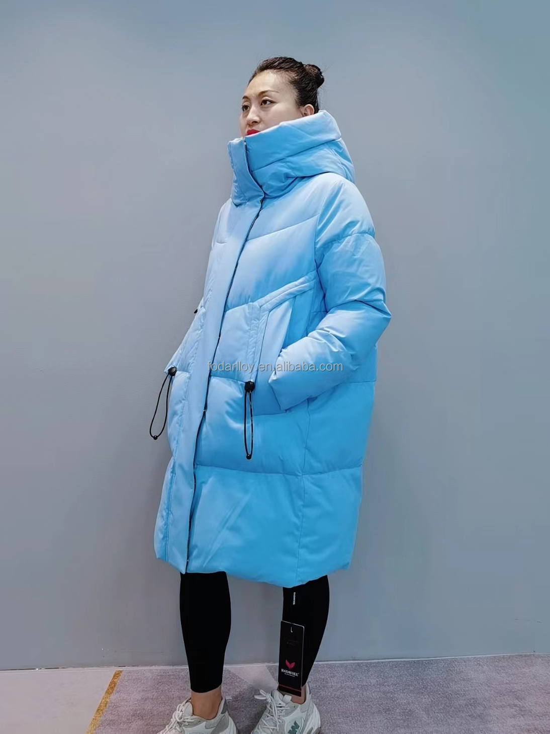 FODARLLOY F22517 Ladies Warm Hooded Cotton-padded Clothes Women Slim Long Winter Jackets Women Coats