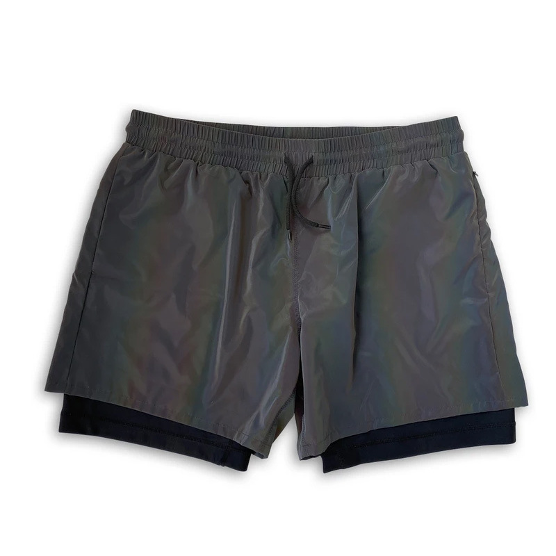 Double Layer Rainbow Reflective Sweat Shorts for Workout within 7 Days Sample Order