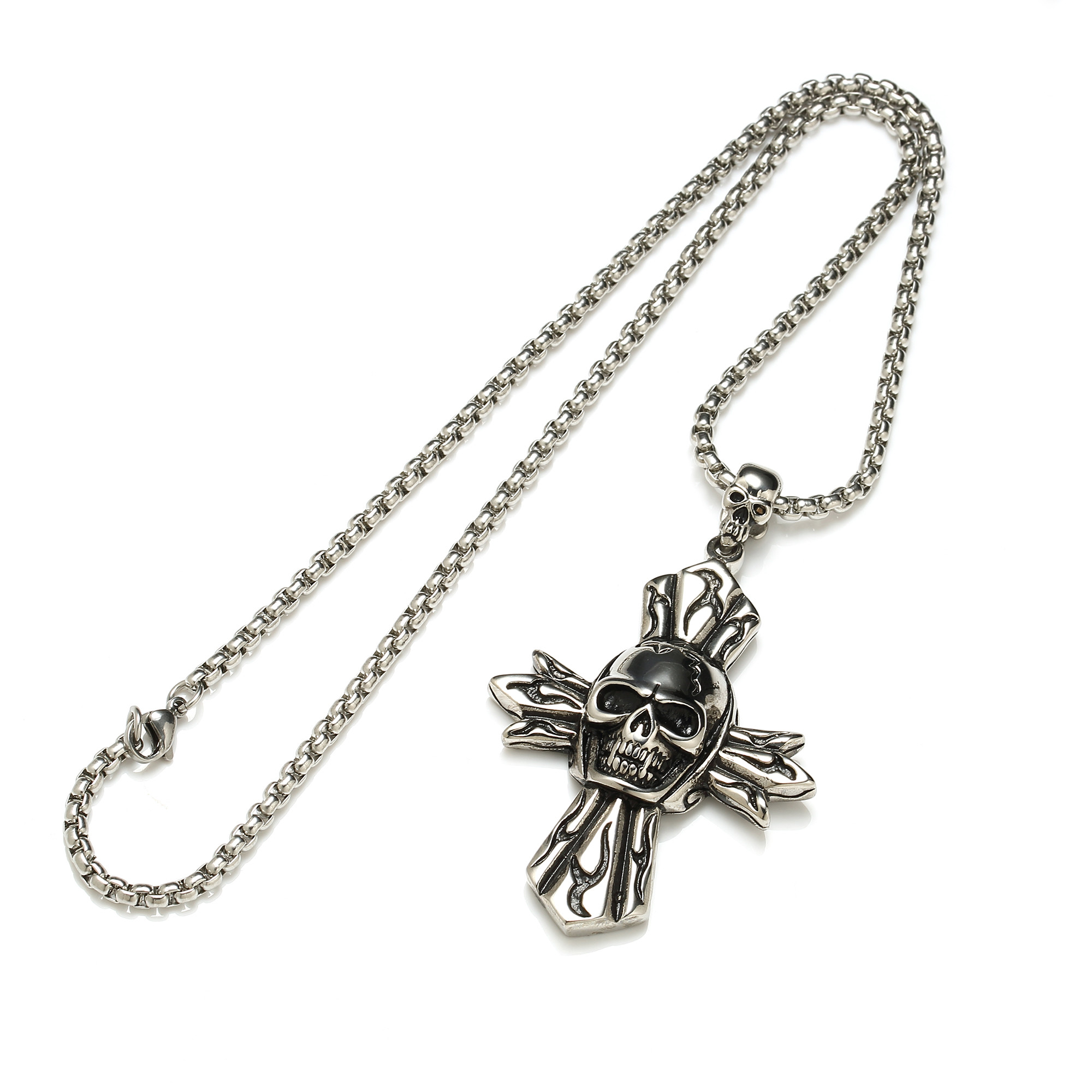 Hot sale big cross stainless steel necklace men body jewelry necklace