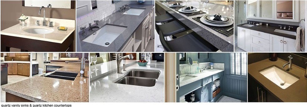 QS-sd01 Quartz Stone Countertops Artificial stone dining tables top
