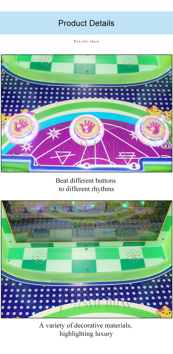 Mini Video Game Patting Button Coin Operated Arcade Machines For Kid