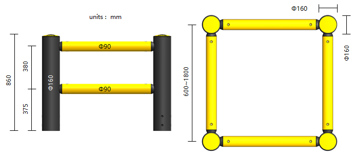 MD Building Post Safety Barrier Warehouse flexible anti-collision system   FS-2023A