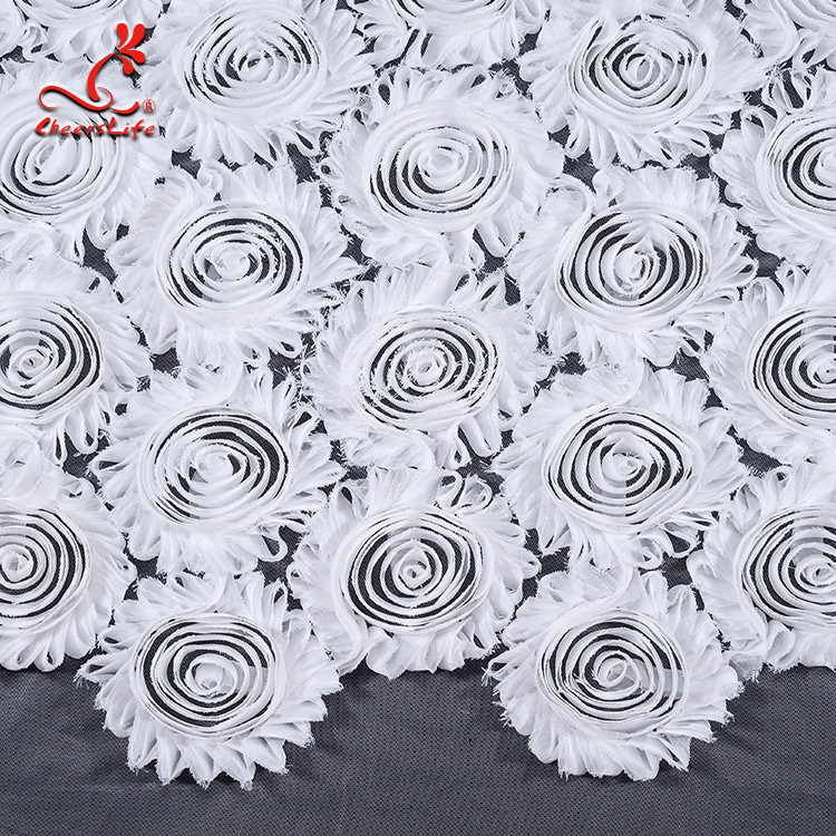 Fashion Dribbling Embroidered Lace Fabric / Lace Netting Fabric