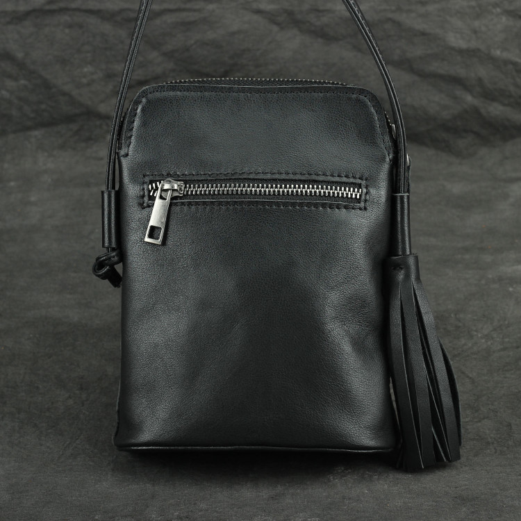 Messenger Sling Soft Large Black Genuine Leather Hobo Handbags