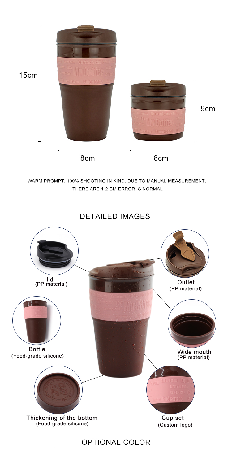 350ml Heat Resistant Silicone Foldable Coffee Cups With Lid