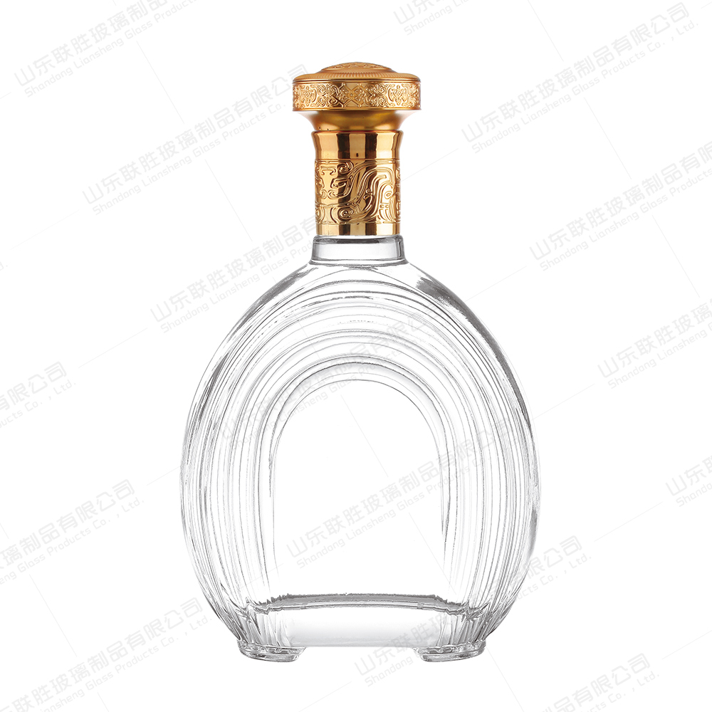 Clear Amber Boston Round Glass Bottle for Liquid Medicine 500ml Base Material Glass BRANDY