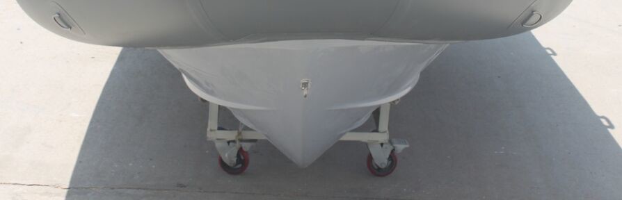 Orca Hypalon Tender Small Rib Boat Dark Blue Chemical Resistance With 316 SS Light Arch