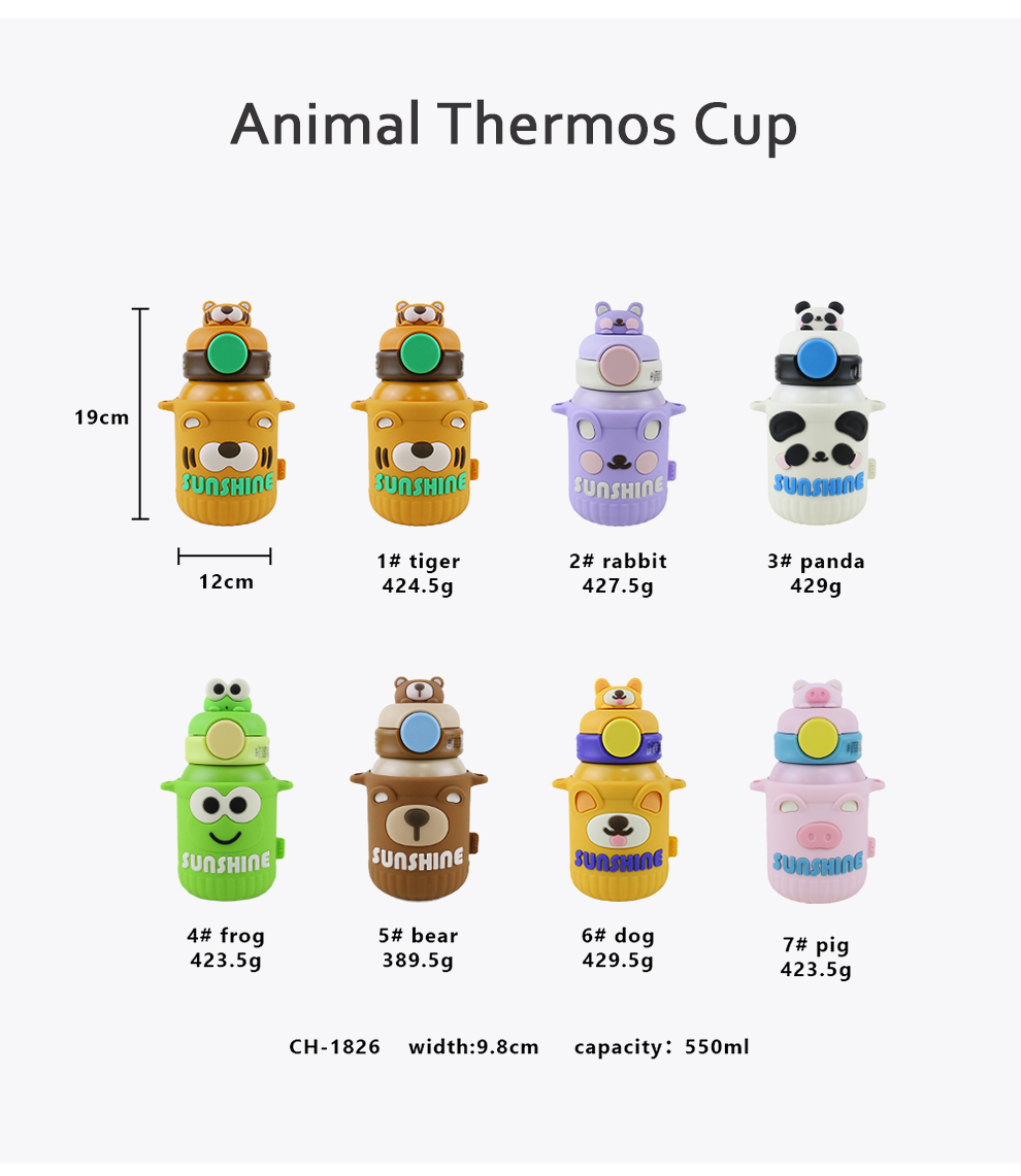 550ml Stainless Steel Thermos Cup With Food Grade Silicone Cover