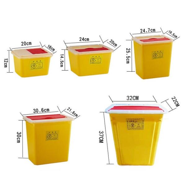 Medical Plastic Medical Waste Bin Medical Container Biohazard Needles Disposable