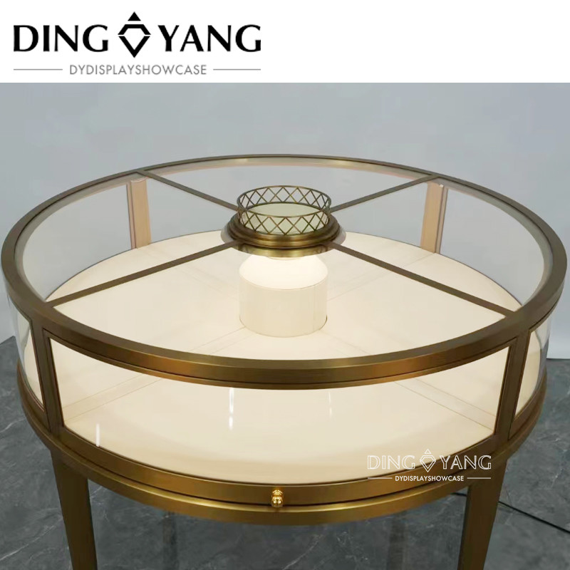 Fashion Round Jewelry Display Cases, Metal Frame Output Voltage 12 V Used Directly