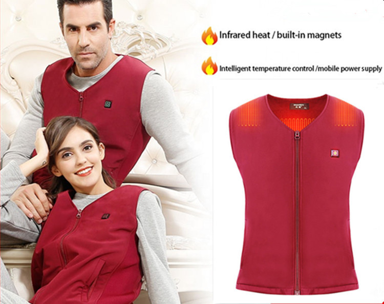 7.4V DC Rechargeable Heated Vest 3 Heating Zones Polyester Spandex Surface