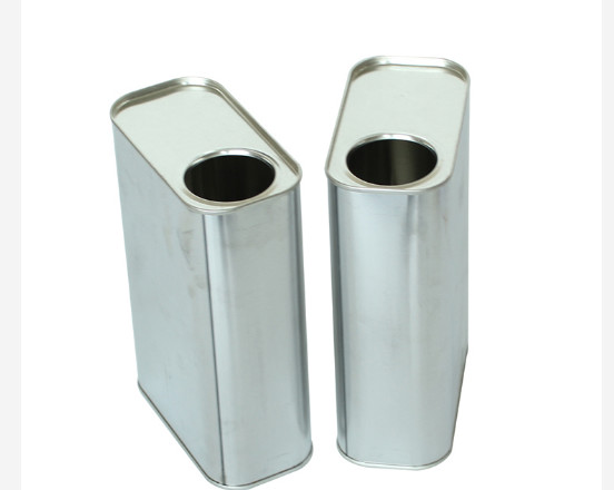 1L Engine Oil Tin Can White Plastic Cap Rectangular Tin Containers
