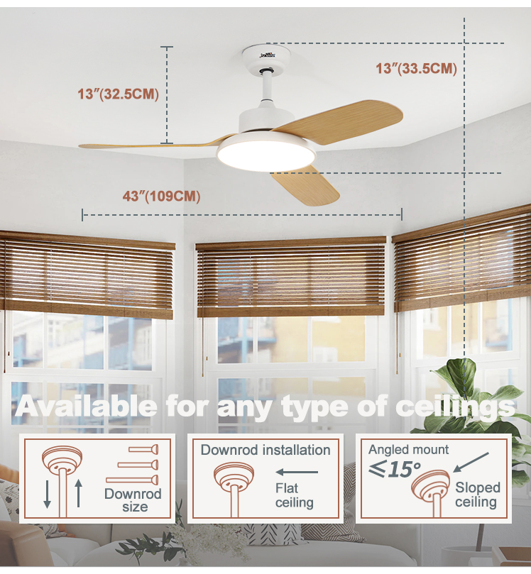 2- Hotel Choice ABS Blades Smart WiFi Control Remote Control Ceiling Fan by 1stshine