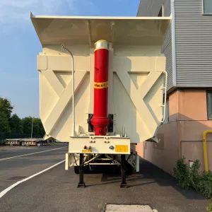 CIMC 4 axles 22/24/26/28/30 ft high strength and durable steel HYVA cylinder offer swift unloading end dump truck semi trailer