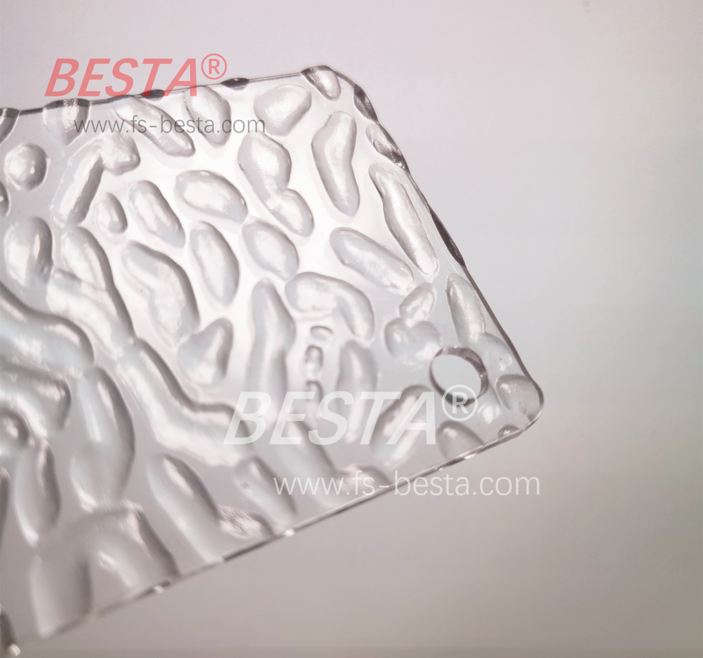 Extruded Textured Clear Acrylic Sheet PMMA Stone Grain Decorative Acrylic Panels