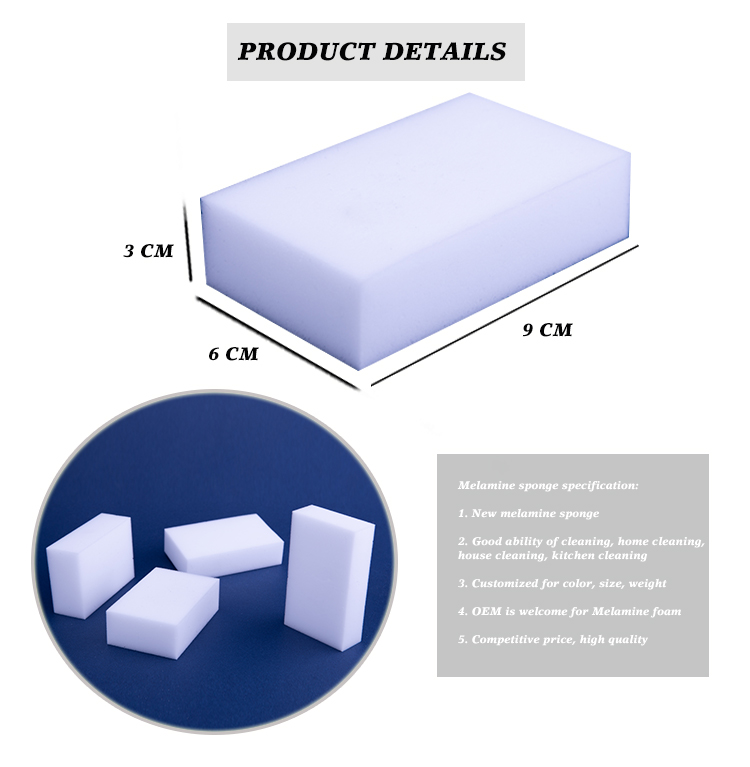 Customized Magic Sponge Eraser Lightweight Melamine Foam Sponge Portable