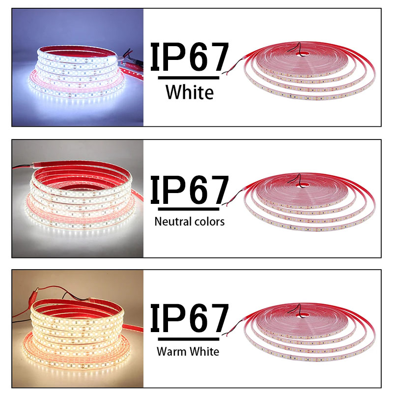 Smart IP65 Smd 2835 Led Strip Light 120/240leds Flexible 8mm 12v for Outdoor and Bathroom