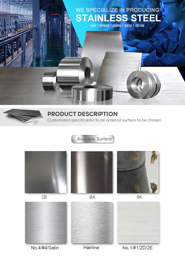 0.8mm 1.2mm Hot Rolled Stainless Steel Sheet 4x8 2B Hl 8k 18 Gauge