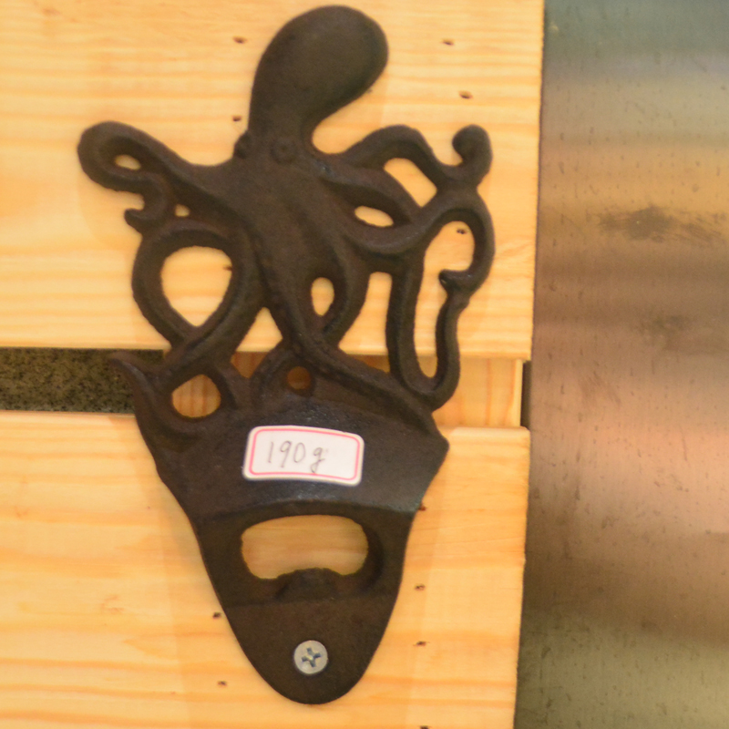 Rustic Wall Mounted Octopus Antique Cast Iron Bottle Opener