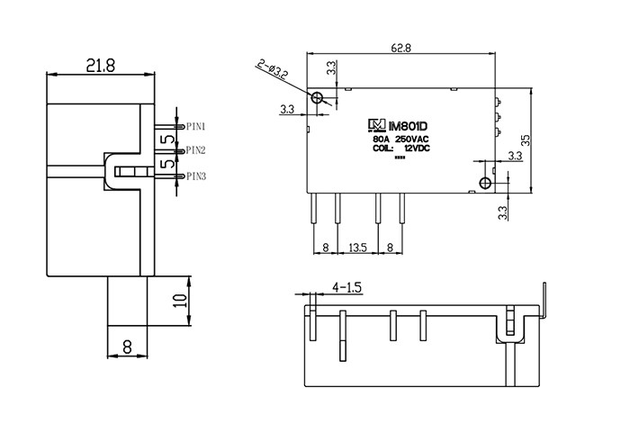 Dual Pole Latching Electromagnetic Relay AC220V Dual Way Switching Relay