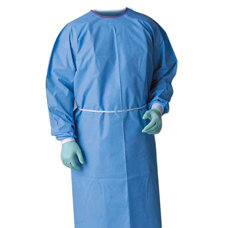 Knitted Cuff Waterproof Medical Disposable Protection Suit Non Woven Surgical Isolation Gown