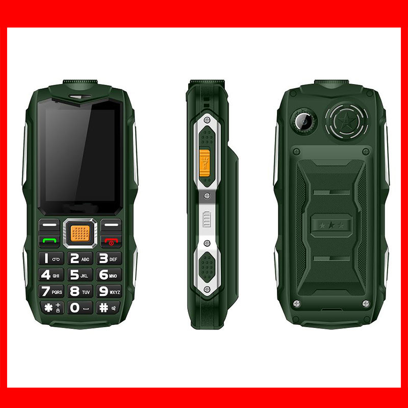 New Wholesale OEM 2.4" Screen Rugged Waterproof Feature Mobile Phones With Big Battery Power Bank Loud