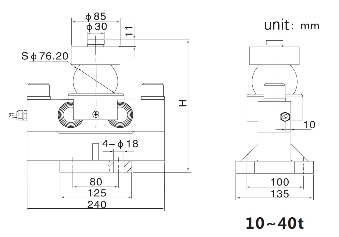 10t 20t 30t 40t Alloy Steel Double Ended Shear Beam Analog Load Cell For Trucks Bridge