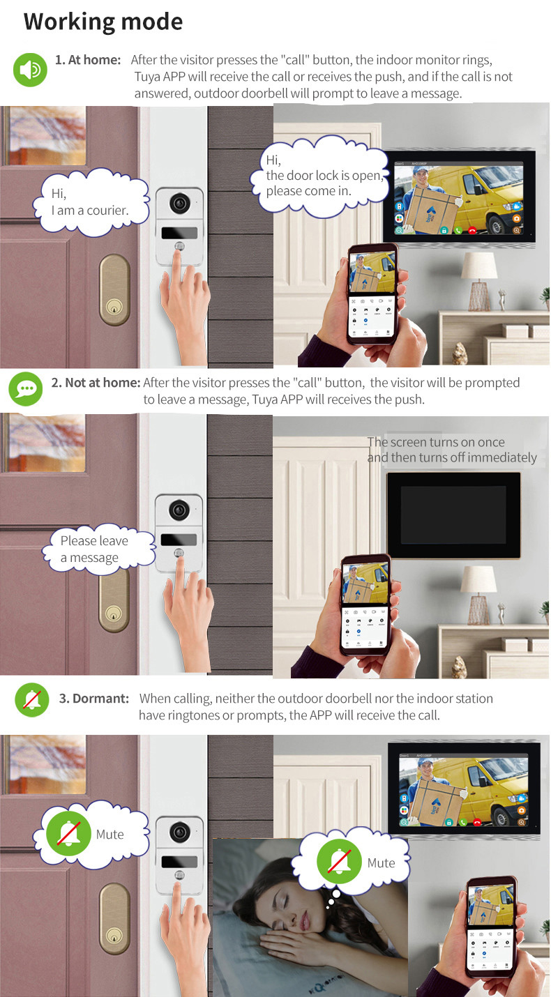 Wireless WIFI Video Door Phone IP Doorbell Intercom System 1080P Wired Camera Night Vision