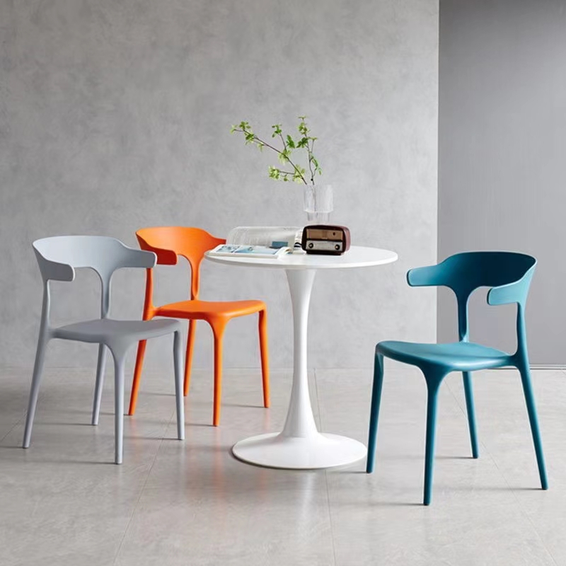 Waterproof Plastic Stacking Dining Chairs Colorful Green Plastic Dining Chairs