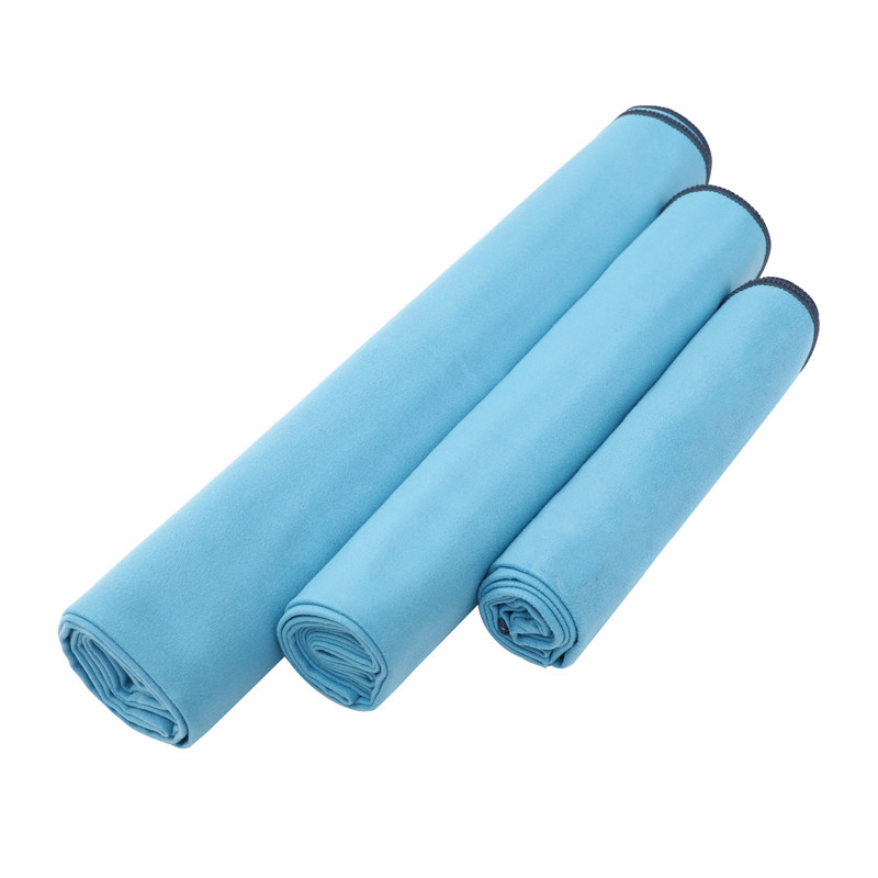 Solid microfiber sports towel custom logo wholesale suede material with mesh bag