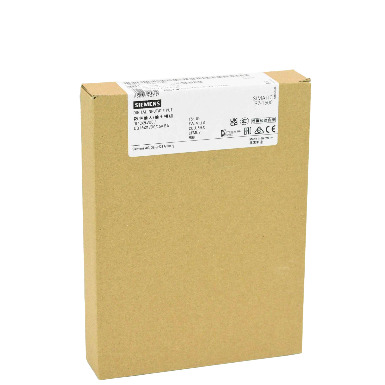 SIEMENS PLC SIMATIC S7-1500 DI 16X24VDC / DQ 16X24VDC/0.5A BA 6ES7523-1BL00-0AA0 CHANNELS IN GROUPS OF 16, INPUT DELAY