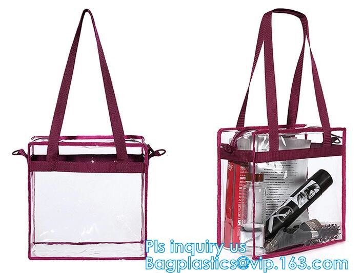 Reusable die cut handles promotional plastic bag, Promotional Items Transparent PVC Clear Bag, Promotional Cosmetic PVC
