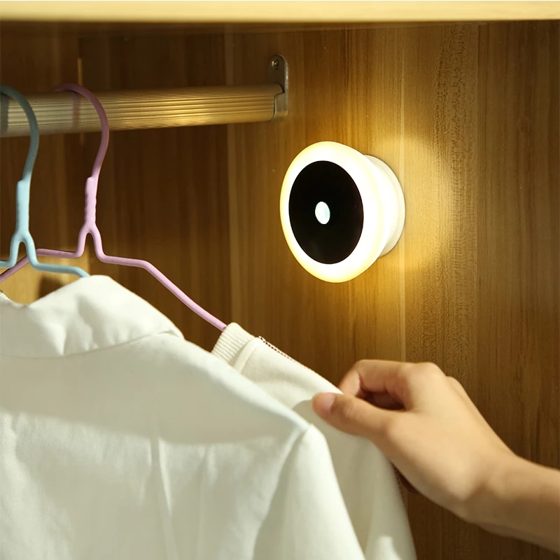 Bedroom 0.25w 81mm Motion Sensor Indoor Wall Light Rotating Magnetic Suction Base