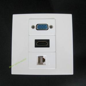 Multimedia Panel Wall Socket With VGA PC HDMI RJ45 Compatible For Computer DVD Network