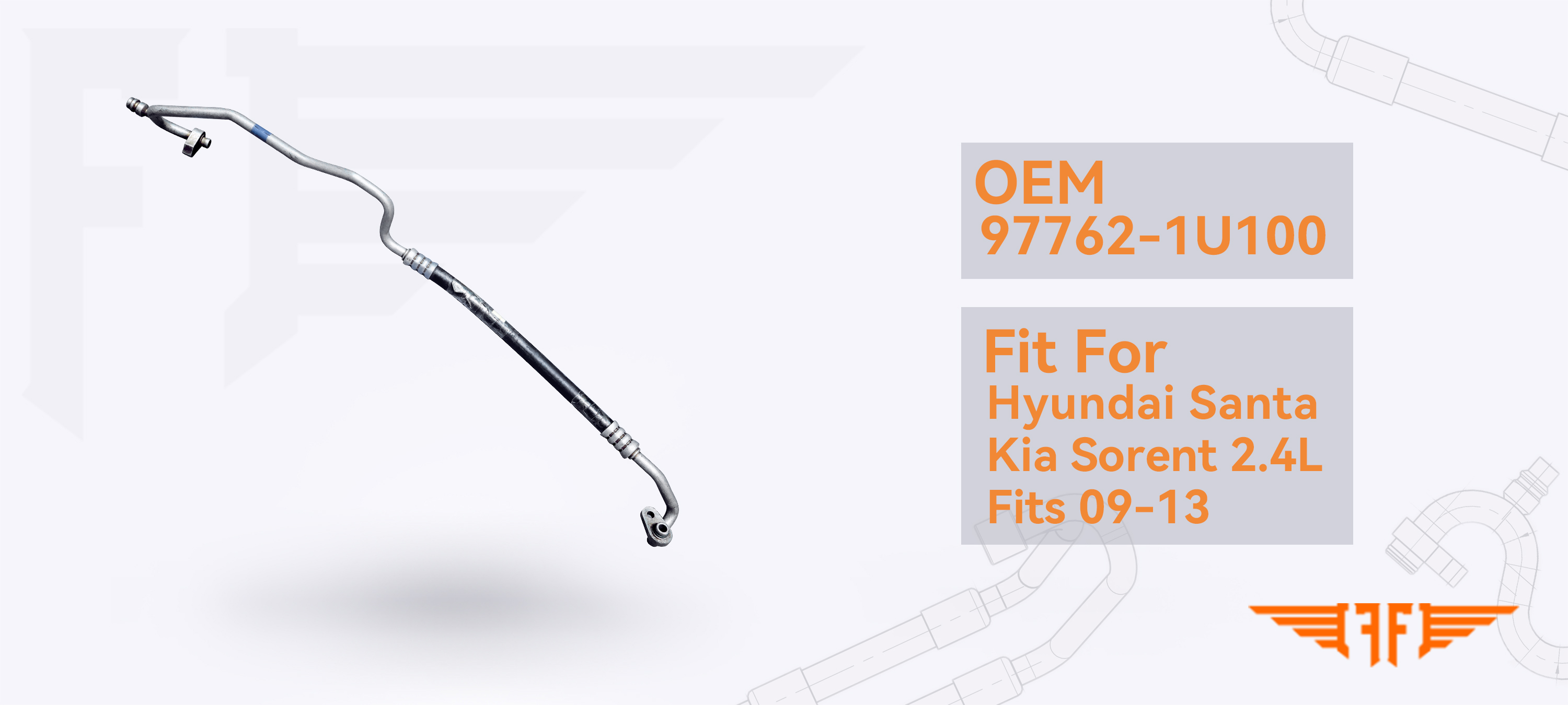 OEM 97762-1U100 Hyundai AC Discharge Hose Santa Kia Sorent 2.4L Fits 09-13