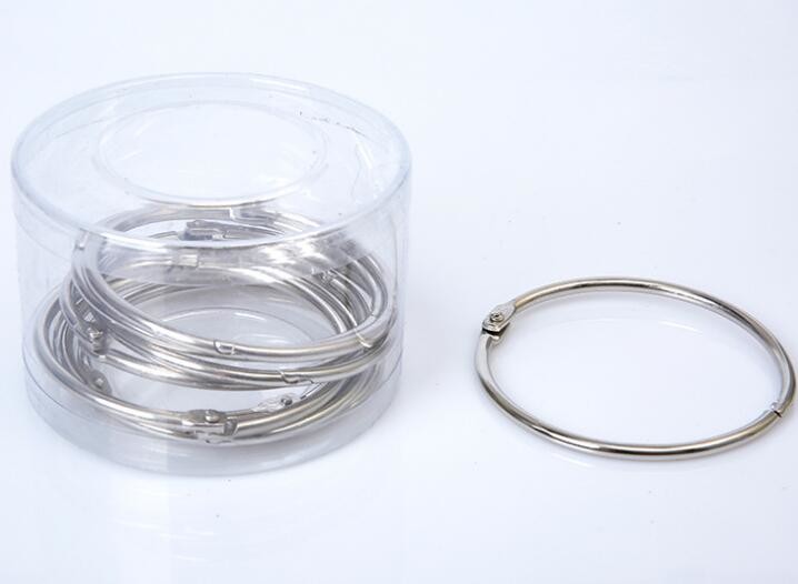Metal nickel 50mm(2")loose leaf ring book binding ring hinged snap ring in PVC tube