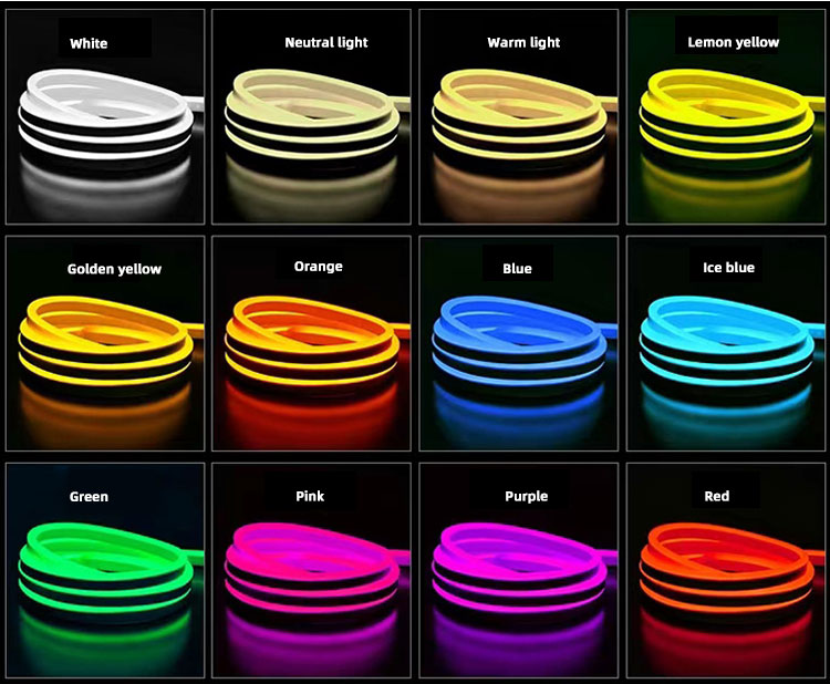 80LM/W Flexible Silicone Led Strip 8x16mm 24V Silicone Led Neon Rope Light