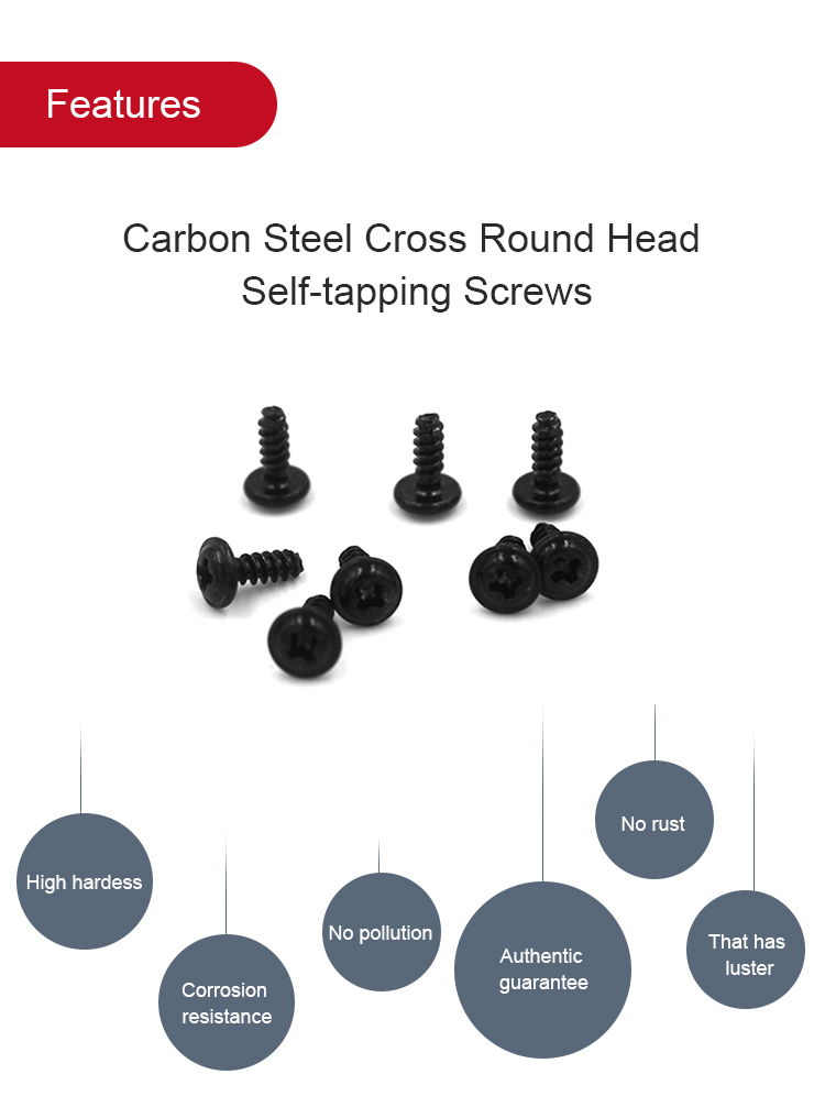 Truss Head Self Tapping Screws for Black Zinc Cross Countersunk Head Screws