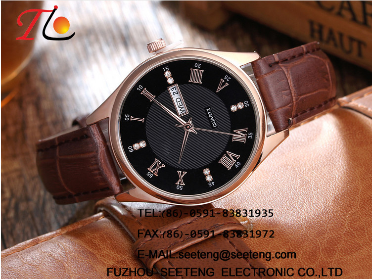PU leather strap with alloy case and color band special design dial watch
