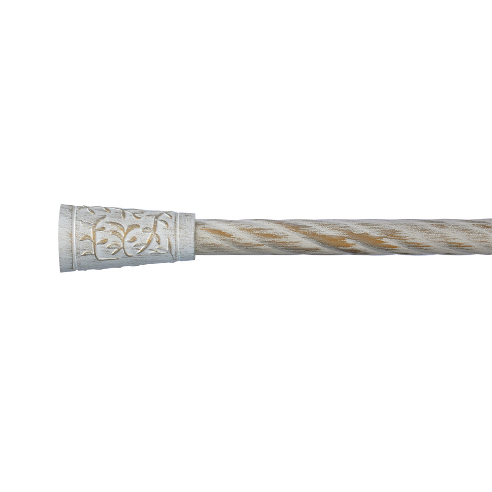 White Sweep Gold Curtain Rod Accessories 22mm Three Dimensional Pattern Curtain Decorative Head