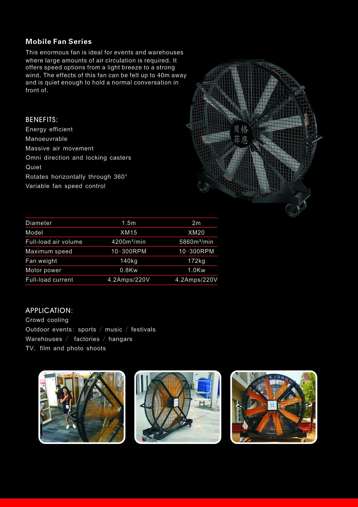 Maneuverable And Mobile Industrial Fans For Fitness Center Free Standing