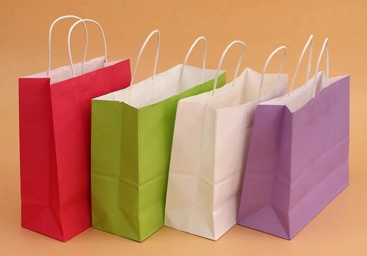 Clothes Packaging Paper Grocery Bags , Bespoke Paper Bags Automatic Machine Making