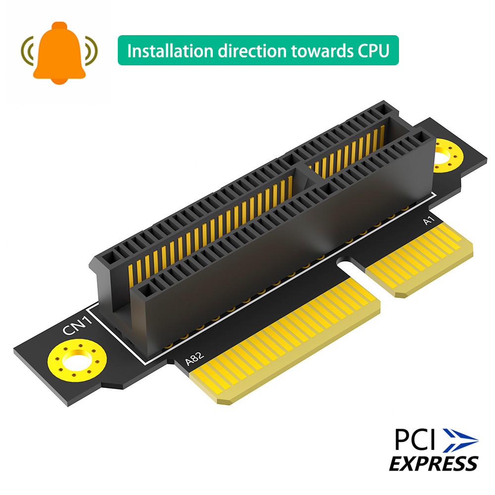 Reverse 90 Degree PCI-E 3.0 4X Slot To X4 Adapter Riser Card For 1U Server Case - Installation Direction Towards CPU