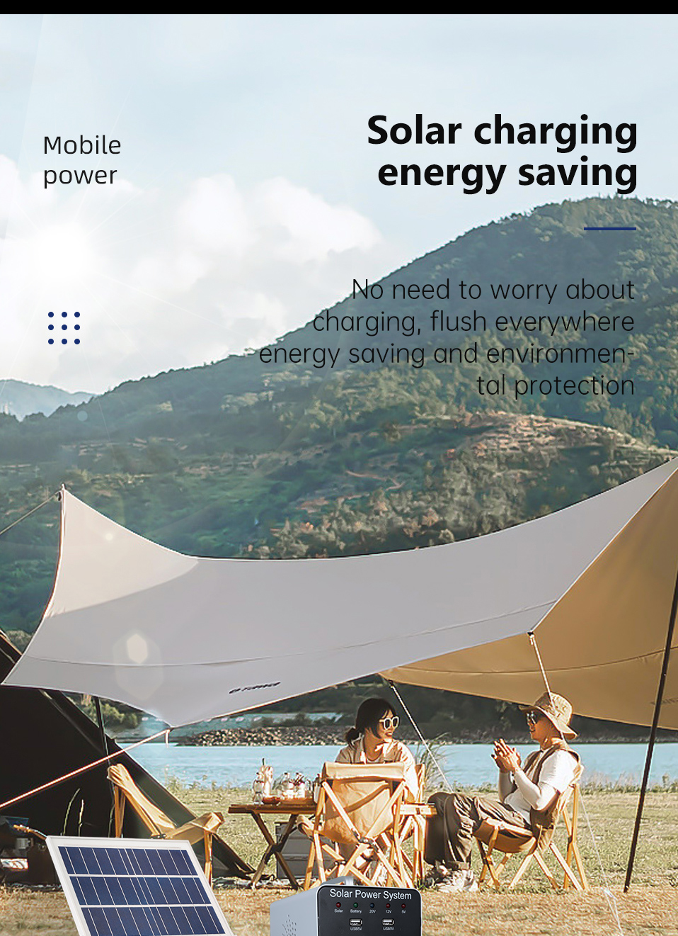 Wholesale Portable 100W 20V Foldable Solar Panel for Camping Power Station Battery Mobile Phone Charger Power Bank