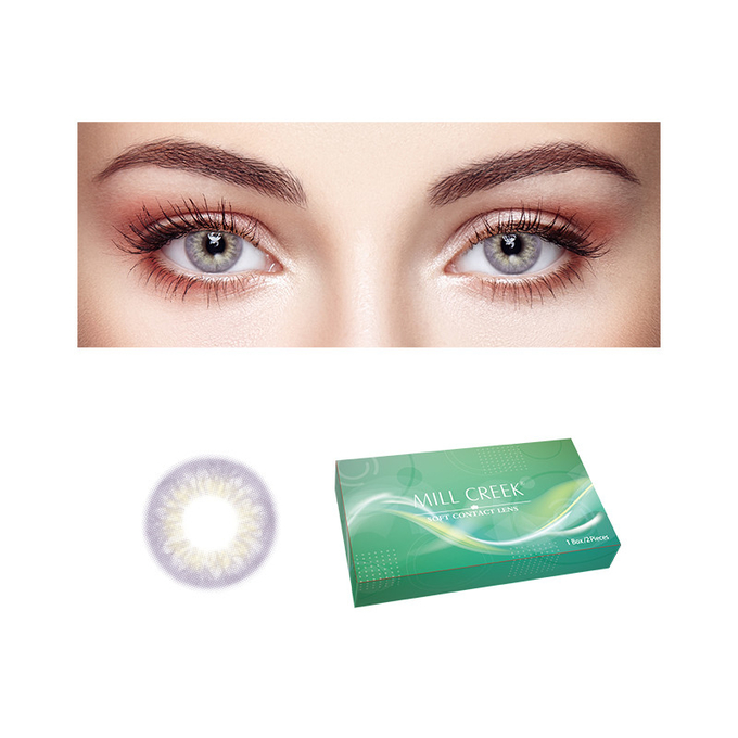 Prescription Circle 14mm Contact Lens Taylor Green Grey Brown Purple
