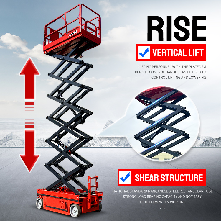 320kg Weight Rough Terrain Scissor Lift Platform With High Operating Efficiency Made