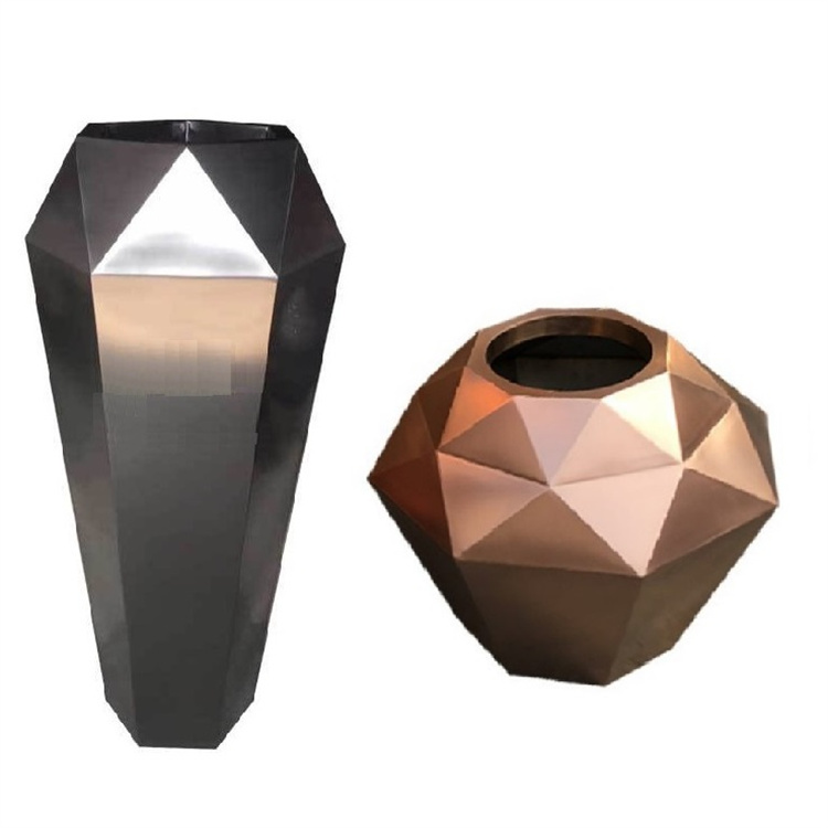 Irregular modern gold flower planters geometric flower pot